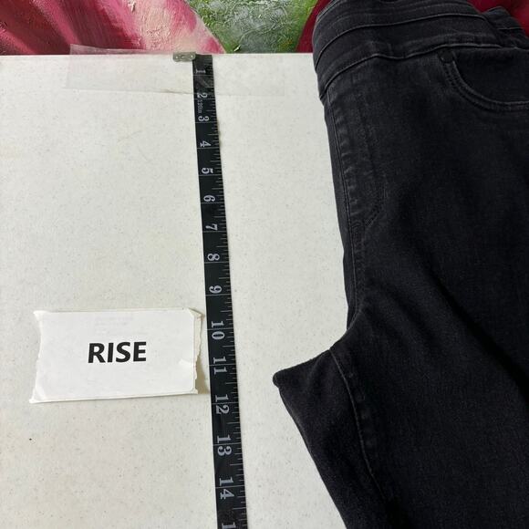 d. Jeans Womens Jeans Size 14W  Black Skinny Pull-On Grunge 90s Rocker Andro - Picture 7 of 12